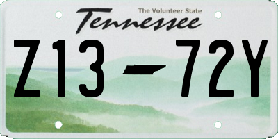 TN license plate Z1372Y