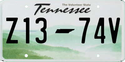 TN license plate Z1374V