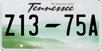 TN license plate Z1375A