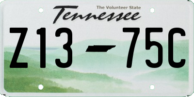 TN license plate Z1375C