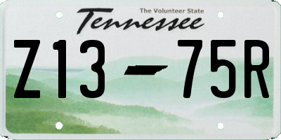 TN license plate Z1375R