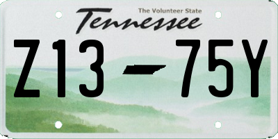 TN license plate Z1375Y