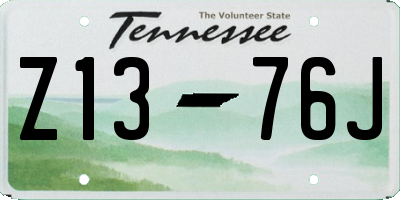 TN license plate Z1376J
