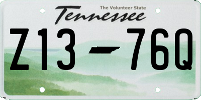 TN license plate Z1376Q