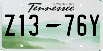 TN license plate Z1376Y