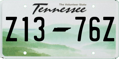 TN license plate Z1376Z