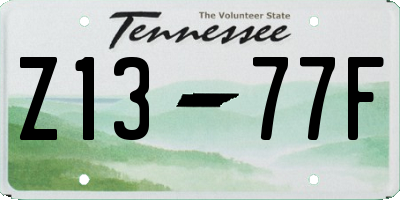 TN license plate Z1377F