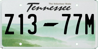 TN license plate Z1377M