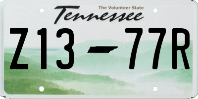 TN license plate Z1377R