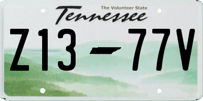 TN license plate Z1377V
