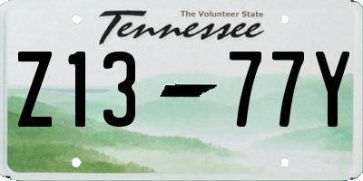 TN license plate Z1377Y