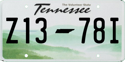 TN license plate Z1378I
