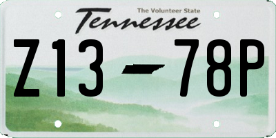 TN license plate Z1378P