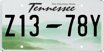 TN license plate Z1378Y