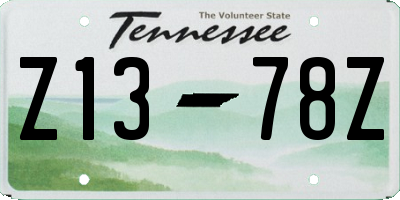 TN license plate Z1378Z