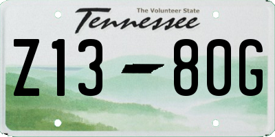TN license plate Z1380G