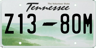 TN license plate Z1380M