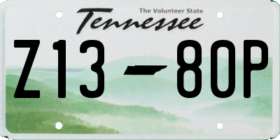 TN license plate Z1380P