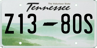 TN license plate Z1380S