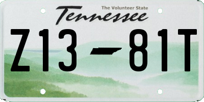 TN license plate Z1381T
