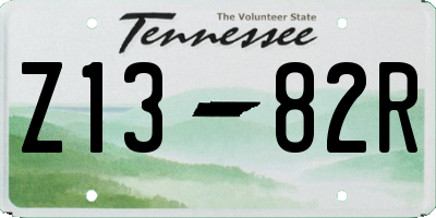 TN license plate Z1382R