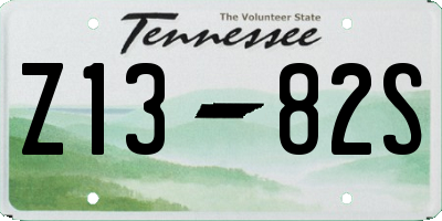 TN license plate Z1382S