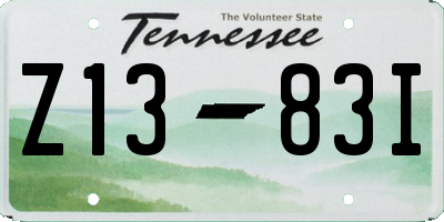 TN license plate Z1383I
