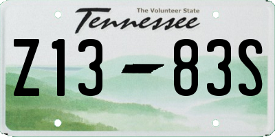 TN license plate Z1383S