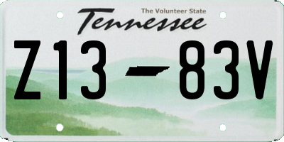TN license plate Z1383V