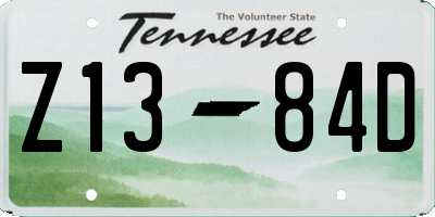 TN license plate Z1384D