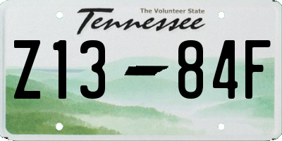 TN license plate Z1384F