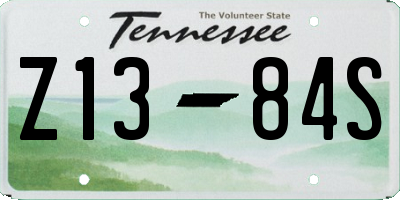 TN license plate Z1384S