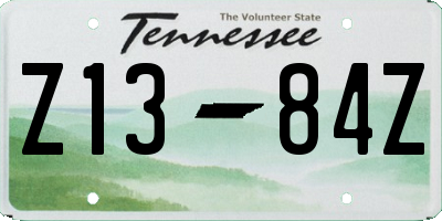 TN license plate Z1384Z