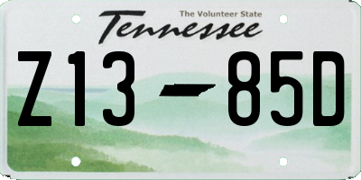 TN license plate Z1385D