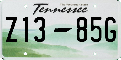 TN license plate Z1385G