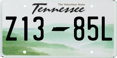 TN license plate Z1385L