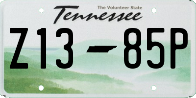 TN license plate Z1385P