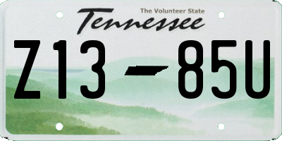 TN license plate Z1385U