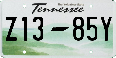 TN license plate Z1385Y