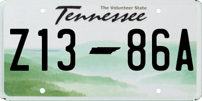 TN license plate Z1386A
