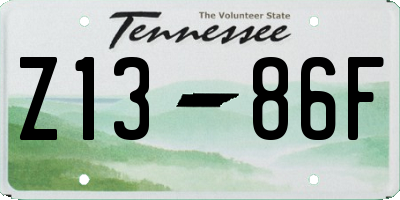 TN license plate Z1386F