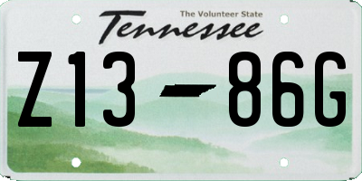 TN license plate Z1386G