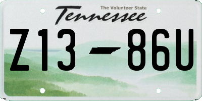 TN license plate Z1386U