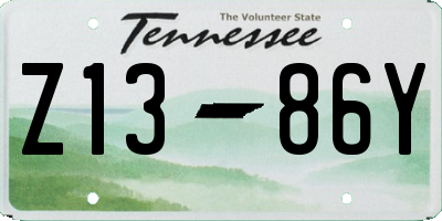 TN license plate Z1386Y