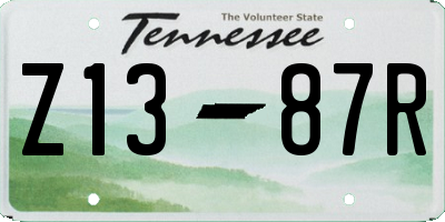 TN license plate Z1387R