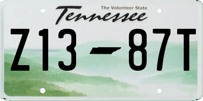 TN license plate Z1387T