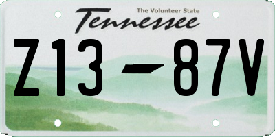 TN license plate Z1387V