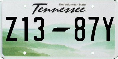 TN license plate Z1387Y