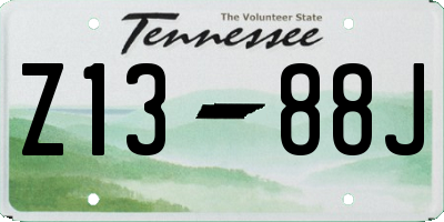 TN license plate Z1388J