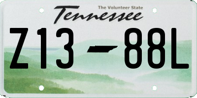 TN license plate Z1388L